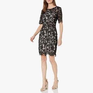 NEW Leslie fay black lace dress